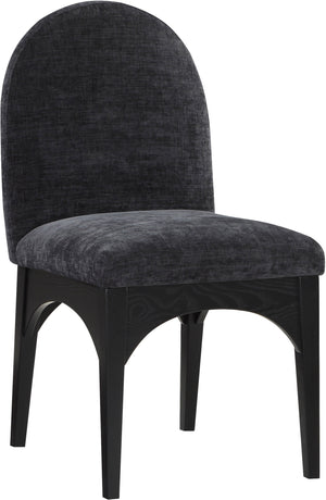 Waldorf Black Chenille Fabric Upholstered Dining Side Chair | Meridian Furniture - 378Black-SC