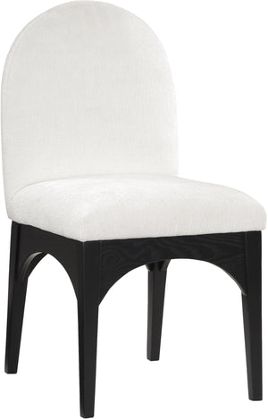 Waldorf Cream Chenille Fabric Upholstered Dining Side Chair | Meridian Furniture - 378Cream-SC