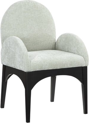 Waldorf Mint Chenille Fabric Upholstered Dining Arm Chair | Meridian Furniture - 378Mint-AC