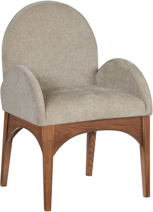 Waldorf Beige Chenille Fabric Upholstered Dining Arm Chair | Meridian Furniture - 379Beige-AC