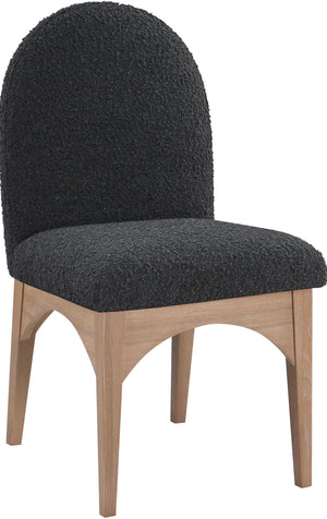 Waldorf Black Boucle Fabric Upholstered Dining Side Chair | Meridian Furniture - 380Black-SC
