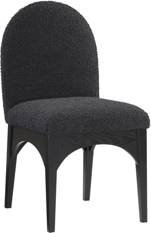 Waldorf Black Boucle Fabric Upholstered Dining Side Chair | Meridian Furniture - 381Black-SC