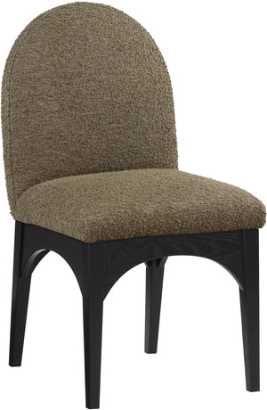 Waldorf Olive Boucle Fabric Upholstered Dining Side Chair | Meridian Furniture - 381Olive-SC