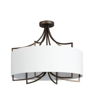 Lacey Metal Dark Bronze Semi-Flush Mount | Gabriella White - SCH-175664