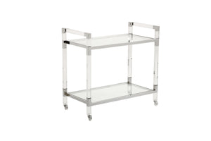 Acrylic Bar Cart - Nickel | Chelsea House - 384791-BASE