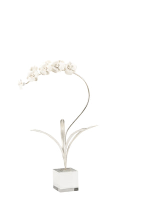 Orchid On Stand - Silver (Med) | Chelsea House - 385043