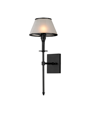 Ronaldo Black Outdoor Wall Sconce | Currey & Co - 5500-0065