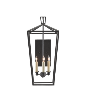 Currey & Co Denison Black Wall Sconce | 5000-0169