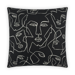 Face Up Decorative Throw Pillow - Black | DV Kap
