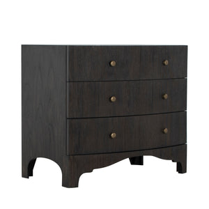 Princeton Mindi Wood Storage Chest - 3 Drawers, Cerused Forest Black | Gabriella White - SCH-175602