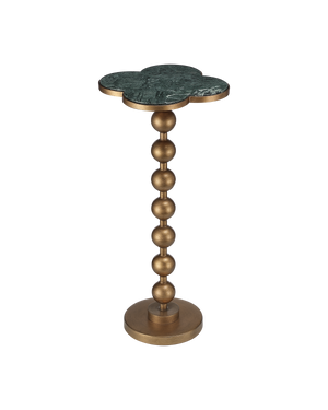 Quatrefoil Green Accent Table | Currey & Co - 4000-0259