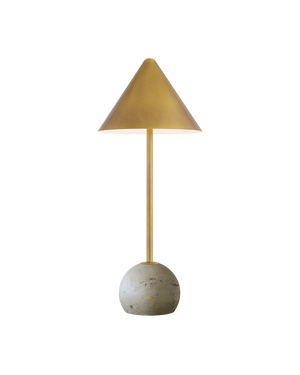 Journey Natural & Brass Cordless Table Lamp | Currey & Co - 6700-0014