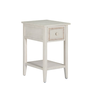 Grand Bermuda Sungkai Wood Nightstand - 1 Drawer, Whitewash | Gabriella White - SCH-176031