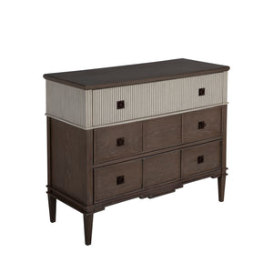Winslet Oak Sungkai Wood Chest - 3 Drawers, Cerused Natural Gray | Gabriella White - SCH-168215