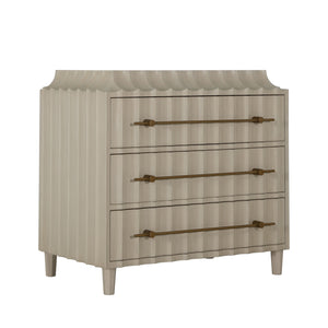 Merigold Wood Arch Graces Chest - 3 Drawers, Sesame White | Gabriella White - SCH-175498