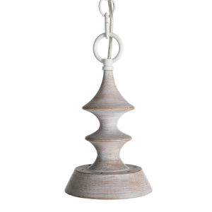 Tovah Wood Natural Whitewashed Matte White Pendant | Gabriella White - SCH-175106