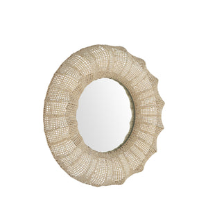 Delilah Circle Accent Mirror - Winter White | Gabriella White - SCH-175466