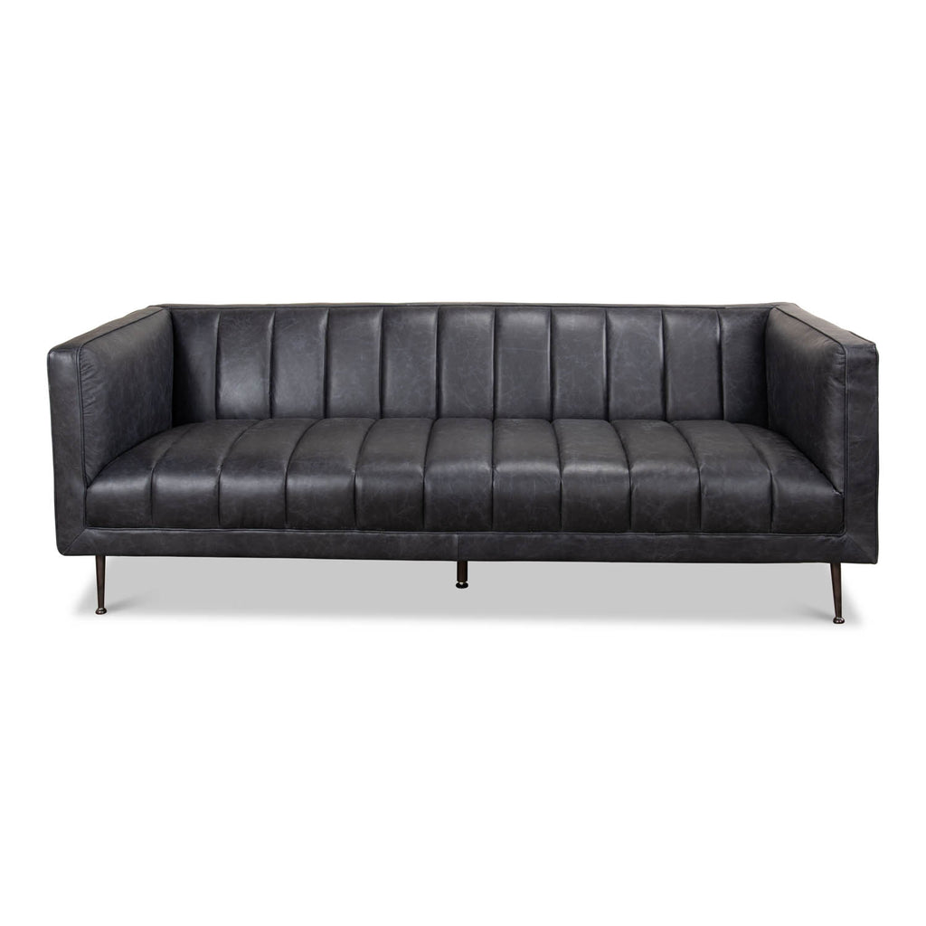 *Lexington Sofa Nottinghill Grey Leather | Sarreid Ltd - 40926