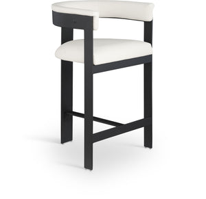 Romeo Cream Vegan Leather Upholstered Counter Stool (Set of 2) | Meridian Furniture - 414Cream-C