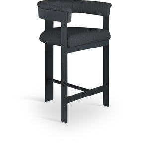 Romeo Black Vegan Leather Upholstered Counter Stool (Set of 2) | Meridian Furniture - 415Black-C