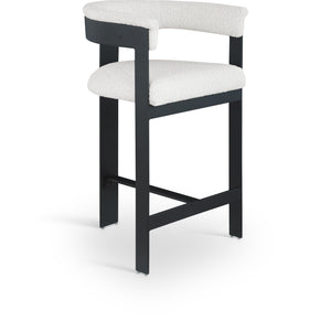 Romeo Cream Vegan Leather Upholstered Counter Stool (Set of 2) | Meridian Furniture - 415Cream-C