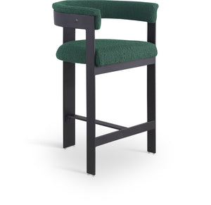 Romeo Green Vegan Leather Upholstered Counter Stool (Set of 2) | Meridian Furniture - 415Green-C
