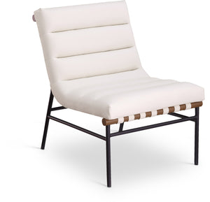 Burke Cream Vegan Leather Upholstered Accent Chair | Meridian Furniture - 416Cream