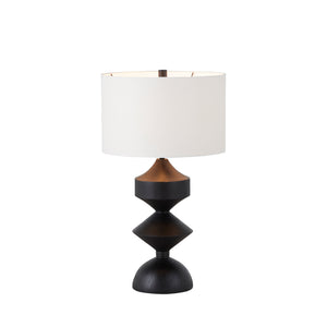 Maddox Polyresin Feather Plaster Black Table Lamp | Gabriella White - SCH-170015