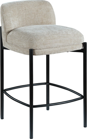 Burton Beige Chenille Fabric Upholstered Counter Stool (Set of 2) | Meridian Furniture - 429Beige-C