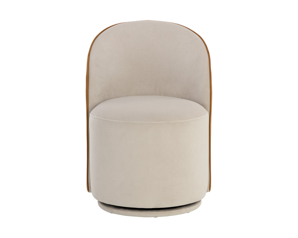 Cavoli Swivel Dining Chair - Meg Taupe / Meg Gold | Sunpan Furniture - 109915