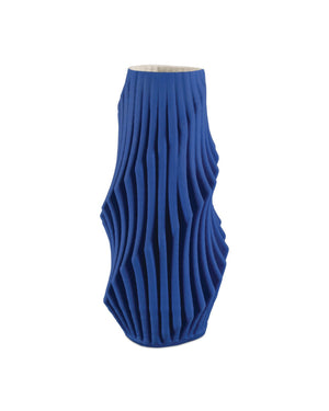 Currey & Co Blue Pleat Large Vase | 1200-0893