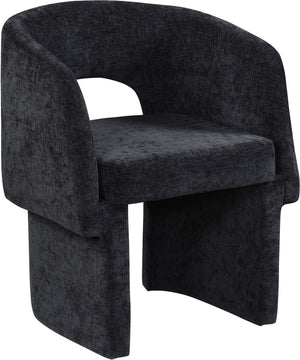 Emmet Black Chenille Fabric Upholstered Dining / Accent Chair | Meridian Furniture - 439Black-C