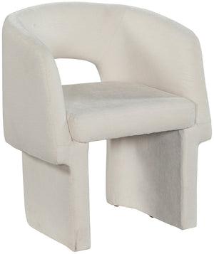 Emmet Cream Chenille Fabric Upholstered Dining / Accent Chair | Meridian Furniture - 439Cream-C