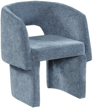 Emmet Light Blue Chenille Fabric Upholstered Dining / Accent Chair | Meridian Furniture - 439LtBlu-C
