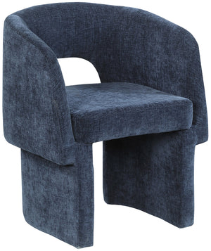 Emmet Navy Chenille Fabric Upholstered Dining / Accent Chair | Meridian Furniture - 439Navy-C