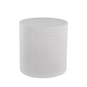 Caraway Cast Stone Round Outdoor Pedestal Side Table - Natural Stone | Summer Classics - 1417101
