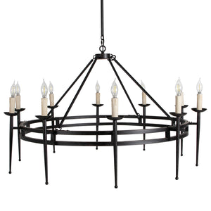 Tyrell Metal Brushed Antique Black Chandelier | Gabriella White - SCH-175658