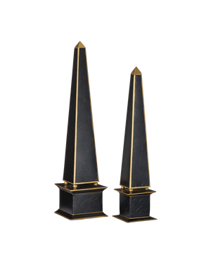 Daphne Black Obelisk Set of 2 | Currey & Co - 1200-1129