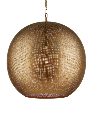 Buckram Brass Orb Pendant | Currey & Co - 9000-1363