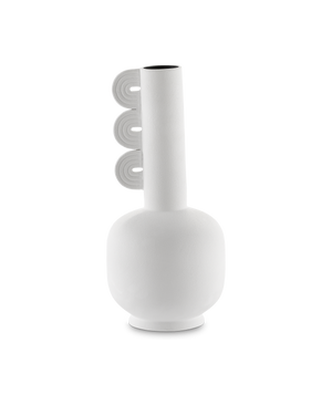 Happy 40 Three Wings White Vase | Currey & Co - 1200-0399