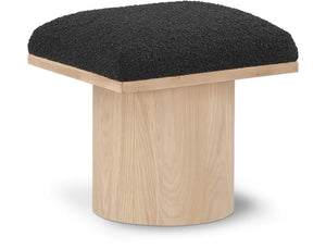 Pavilion Black Boucle Fabric Upholstered Stool | Meridian Furniture - 465Black-C
