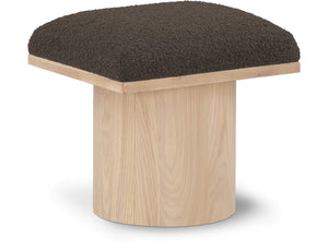 Pavilion Brown Boucle Fabric Upholstered Stool | Meridian Furniture - 465Brown-C