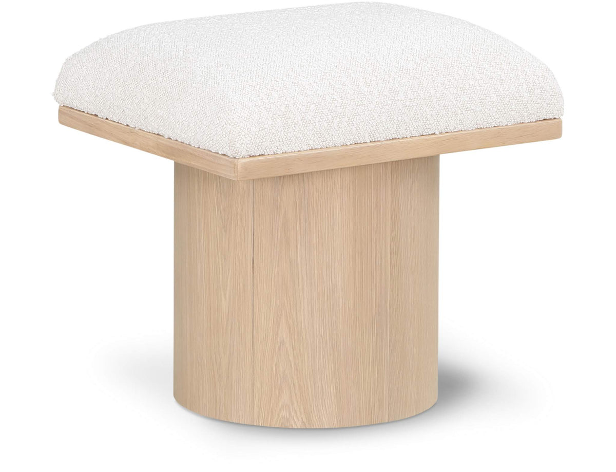 Pavilion Cream Boucle Fabric Upholstered Stool | Meridian Furniture ...