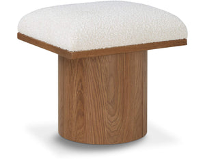 Pavilion Cream Boucle Fabric Upholstered Stool | Meridian Furniture - 467Cream-C