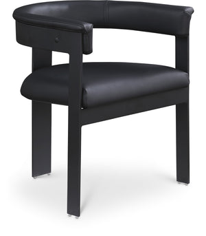 Romeo Black Vegan Leather Upholstered Dining Chair (Set of 2) | Meridian Furniture - 470Black-C