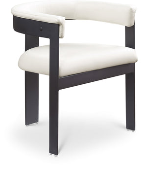 Romeo Cream Vegan Leather Upholstered Dining Chair (Set of 2) | Meridian Furniture - 470Cream-C
