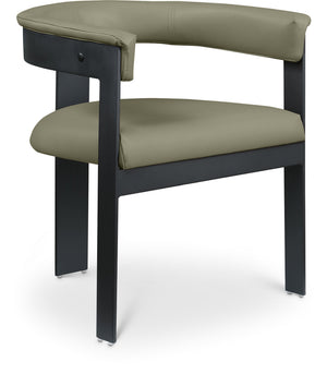 Romeo Olive Green Vegan Leather Upholstered Dining Chair (Set of 2) | Meridian Furniture - 470Olive-C