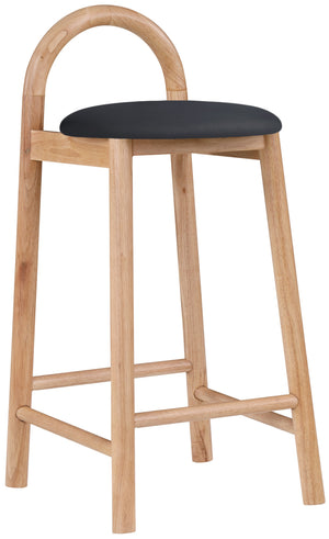 Calvin Black Vegan Leather Upholstered Counter Stool | Meridian Furniture - 475Black-C