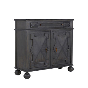 Ezekiel Sungkai Wood Cabinet - 1 Drawer, Cerused Brown | Gabriella White - SCH-169260