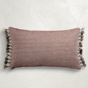 Textured Stripe Indoor Lumbar Pillow | Gabriella White - SCH-G105-202080